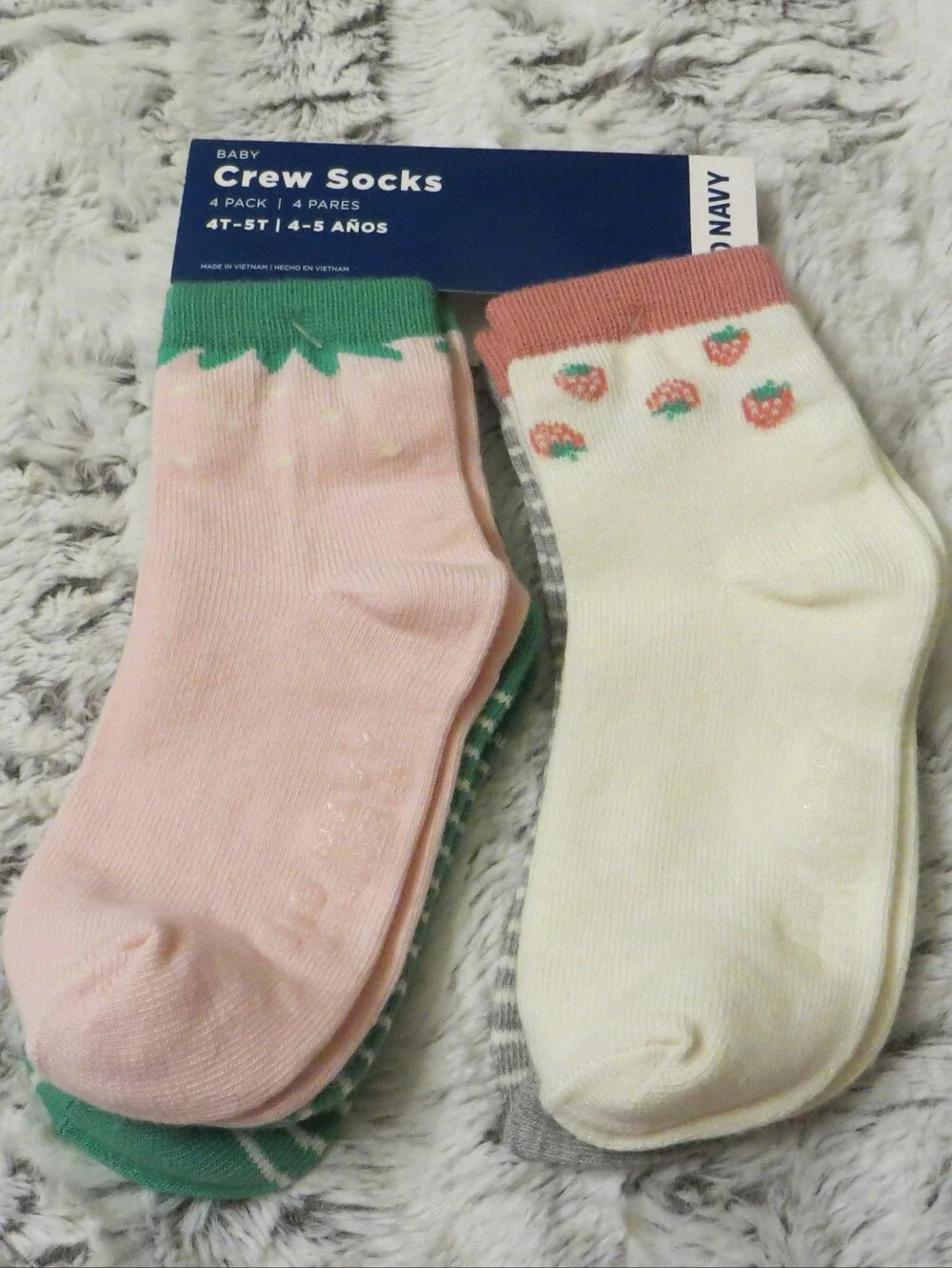 Old Navy Toddler Girls Crew Socks Size 4T-5T 8 Pairs New